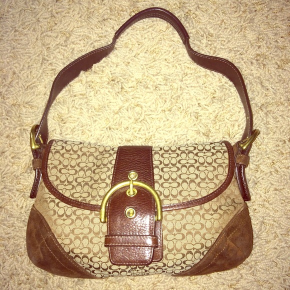 Tan and Brown Coach Purse