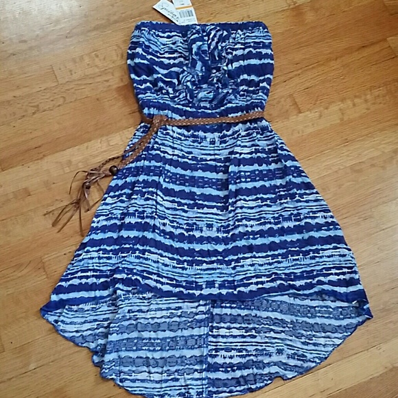 Blue and white tye dye pattern dress