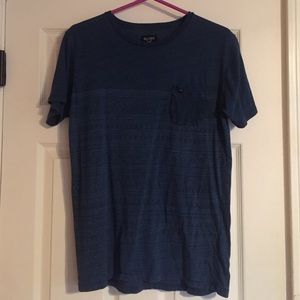 blue pocket t-shirt with tribal design