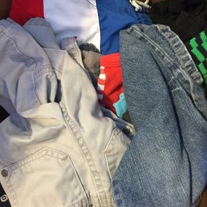 Boxes of boys baby clothes 0-12 months