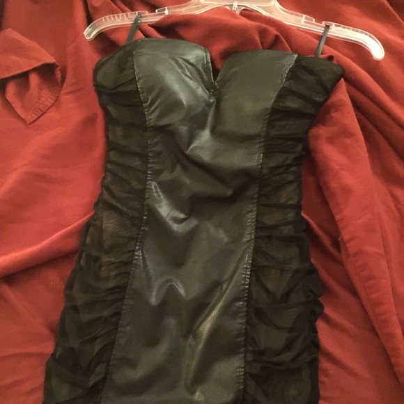 bebe pleather mesh dress SOLD ON EBAY
