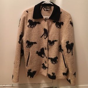 Horse print fleece jacket