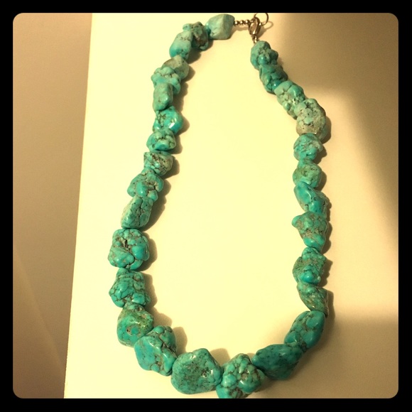 Turquoise rock necklace
