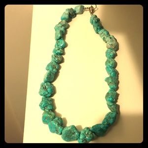 Turquoise rock necklace