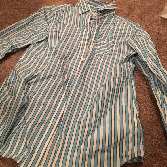 Light blue striped button up