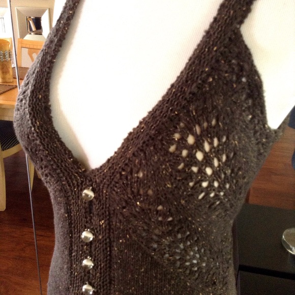 BIKKEMBERGS boho knit/crochet flare bottom dress - Picture 3 of 4