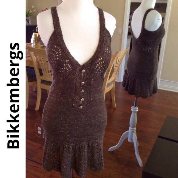 BIKKEMBERGS boho knit/crochet flare bottom dress - Picture 2 of 4