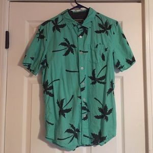 Adult Small Palm Tree Dress Shirt