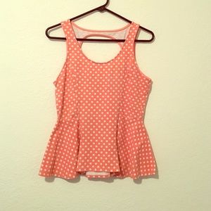Polka dot peplum top