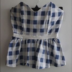 Nasty Gal Checkered Strapless Top