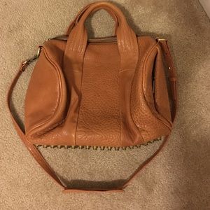 Studded Rocco leather cognac bag