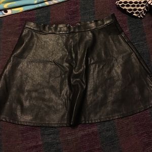 Fake leather skater skirt