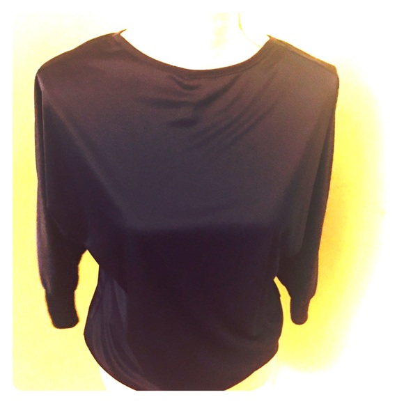 Navy Satin Shiny Shirt