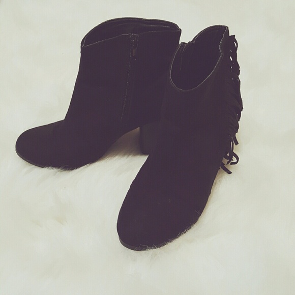 Black suede ankle boots