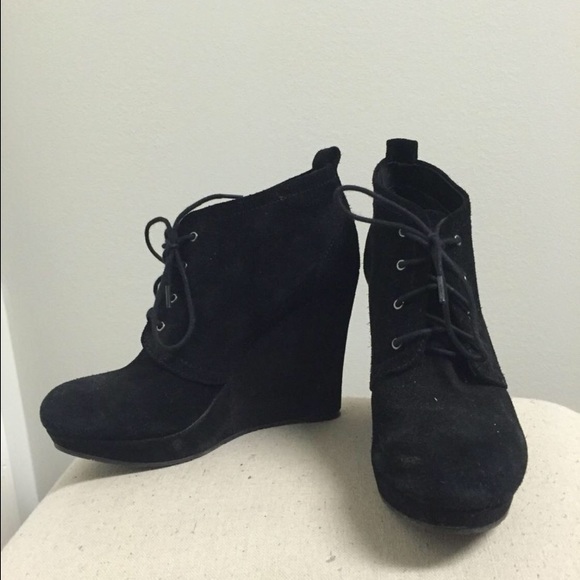 Wedges - black suede