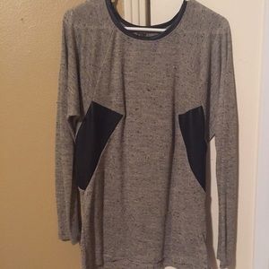 Grey/tan shirt with pleather on the side!