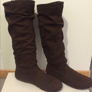 Tall Brown Suede Boots