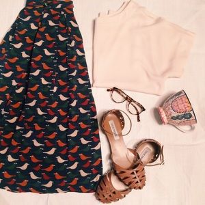 Vintage High-Waist Bird skirt!