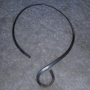 Silver necklace with loop for a pendant drop