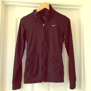 Nike Dri Fit black zip up xs