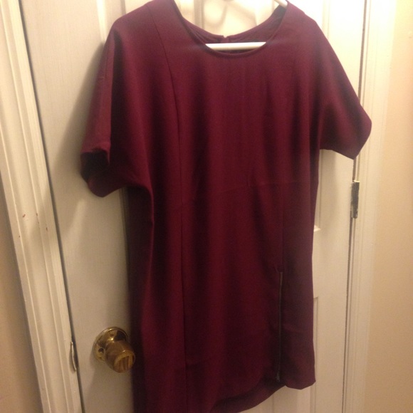 Wine colored shirt dress