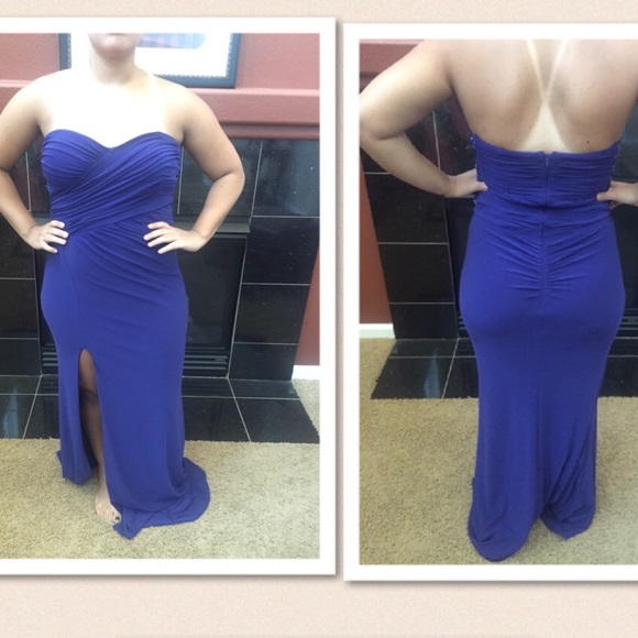 Royal blue long prom dress only worn once! - Picture 2 of 2