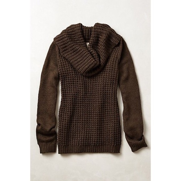 Anthropologie Sweaters - Anthropologie brown waffle cowl neck sweater