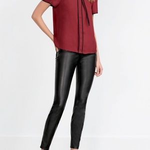 Faux leather pants from Zara