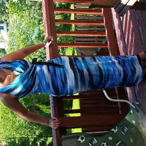 Faux wrap long dress