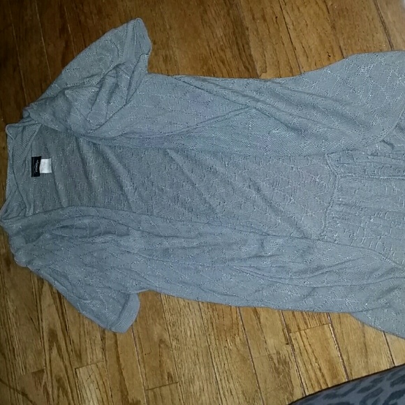 Gray short sleeve cover up