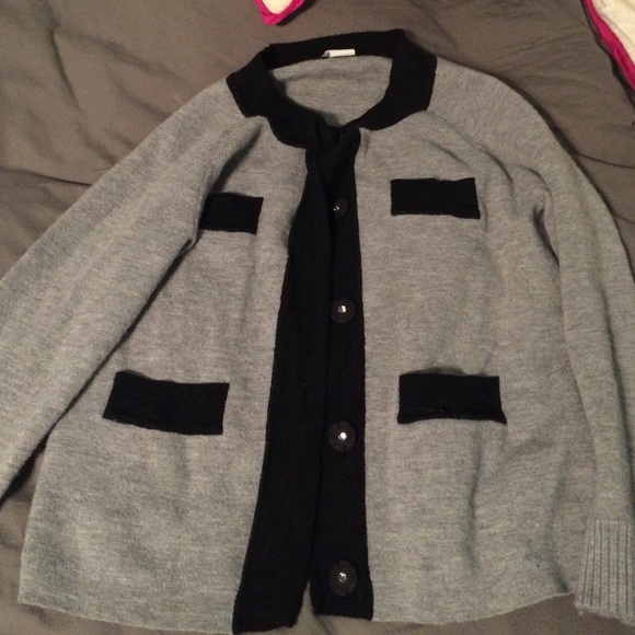 Gray and black sweater