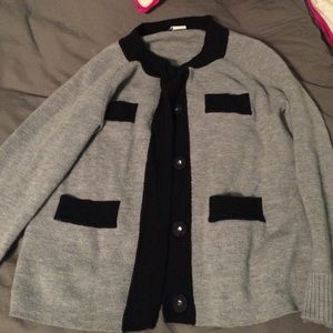 Gray and black sweater