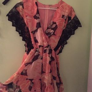 Short Sleeve Floral Romper