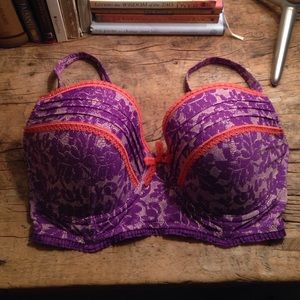 Kenzie Push-up Bustier Bra Purple And Orange 34DD