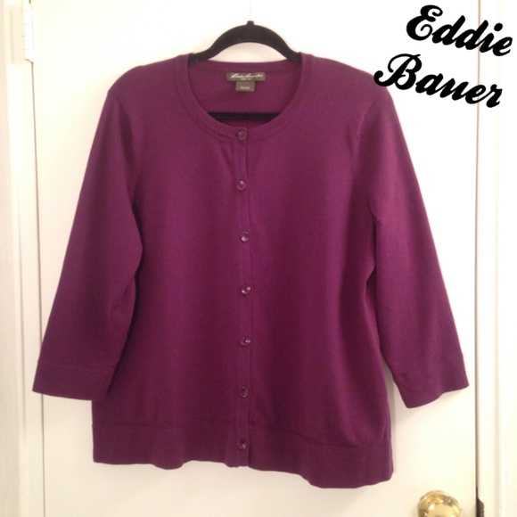 Eddie Bauer 3/4 Sleeve Cardigan Sweater