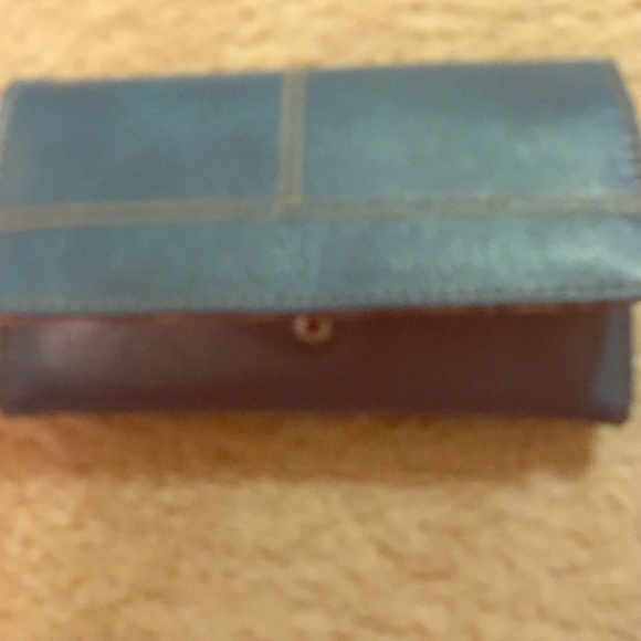 Blue and brown wallet from Walmart