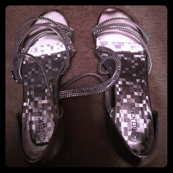 Silver dress shoes