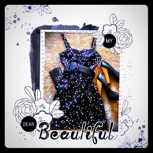 Dark Blue / Black Casual Dress w. Stars