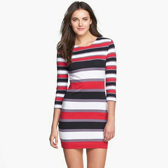 NWT French Connection stripe stretch cotton dress