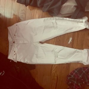 White high waisted, boyfriend asos jeans