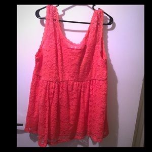 Torrid coral lace top