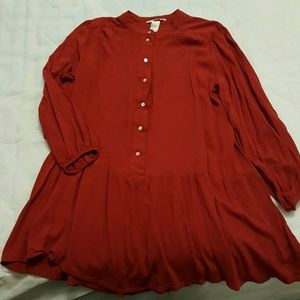 Burnt Orange Drop Waist Tunic