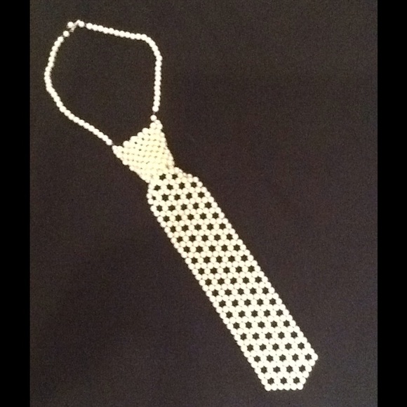 Unique antique pearl necktie.