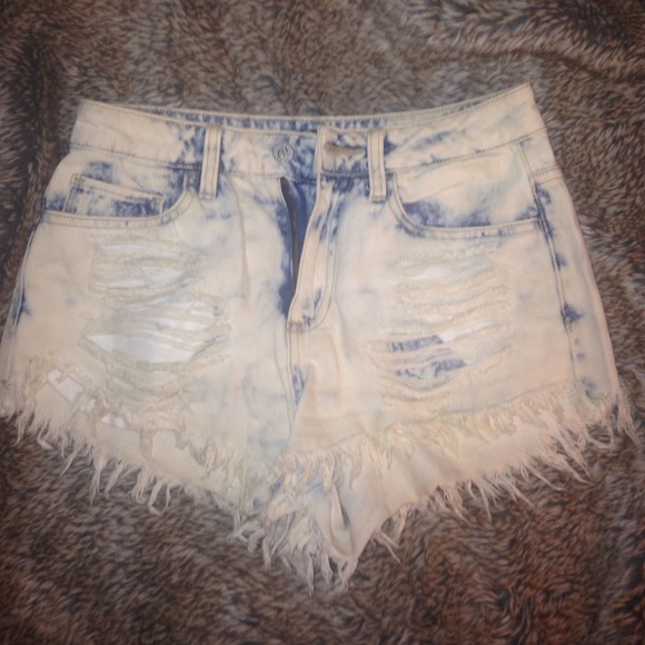 High waisted jean shorts