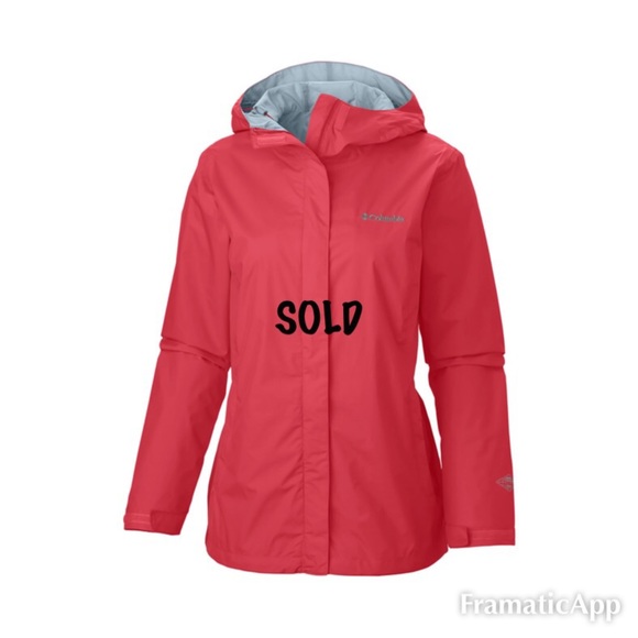 🤑SOLD: Orange (Melon) Columbia Rain Coat