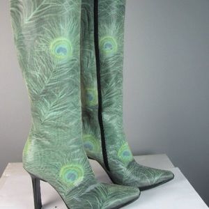 Casadei Peacock knee boot