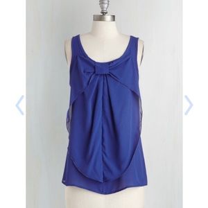 Modcloth: Hello Bow Top in Colbalt