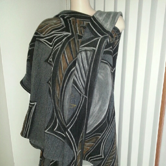 Hand Painted One of a Kind Extra Long Wrap - Picture 2 of 2