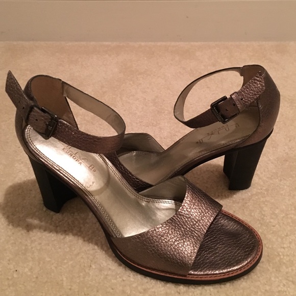 Cute bronze open toe heels