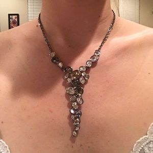 GORGEOUS Gunmetal and Crystal Swarovski Necklace